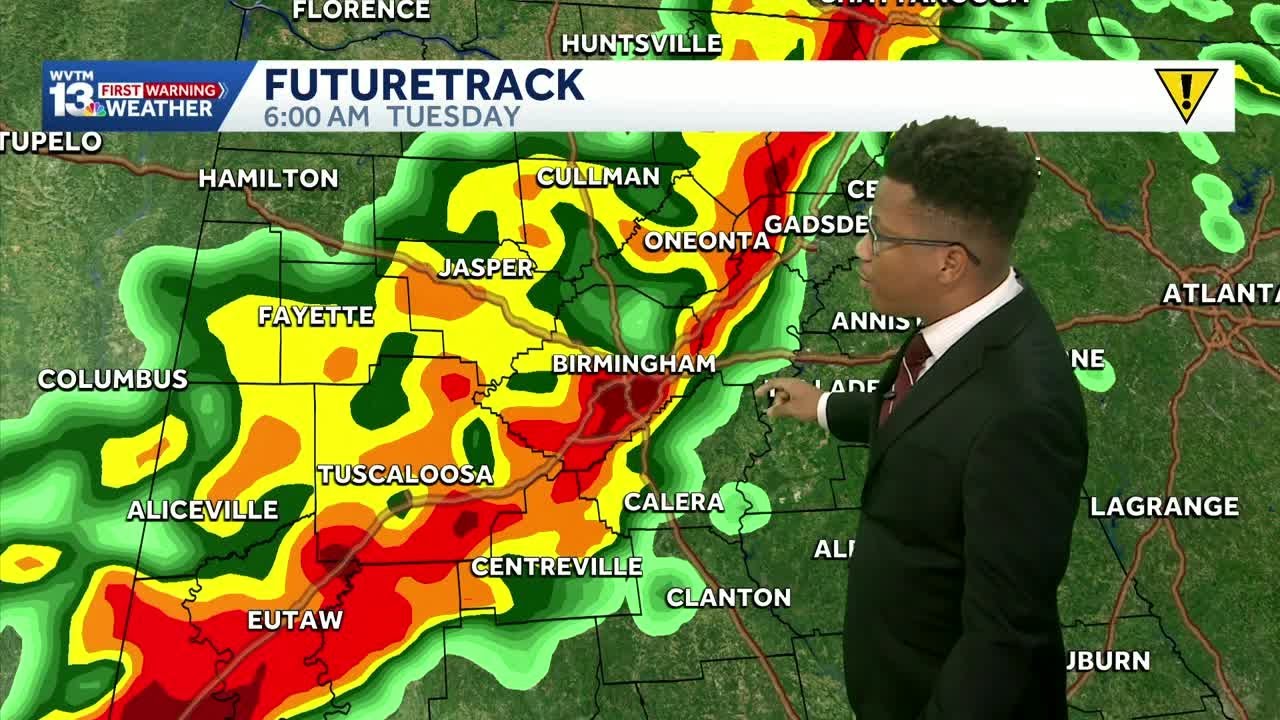 Strong storms will sweep across Alabama Tuesday, with a cooldown for Thanksgiving's weather forecast