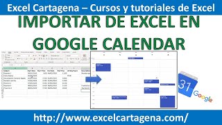 Importar archivo Excel en Google Calendar Importar archivo Excel en Google Calendar