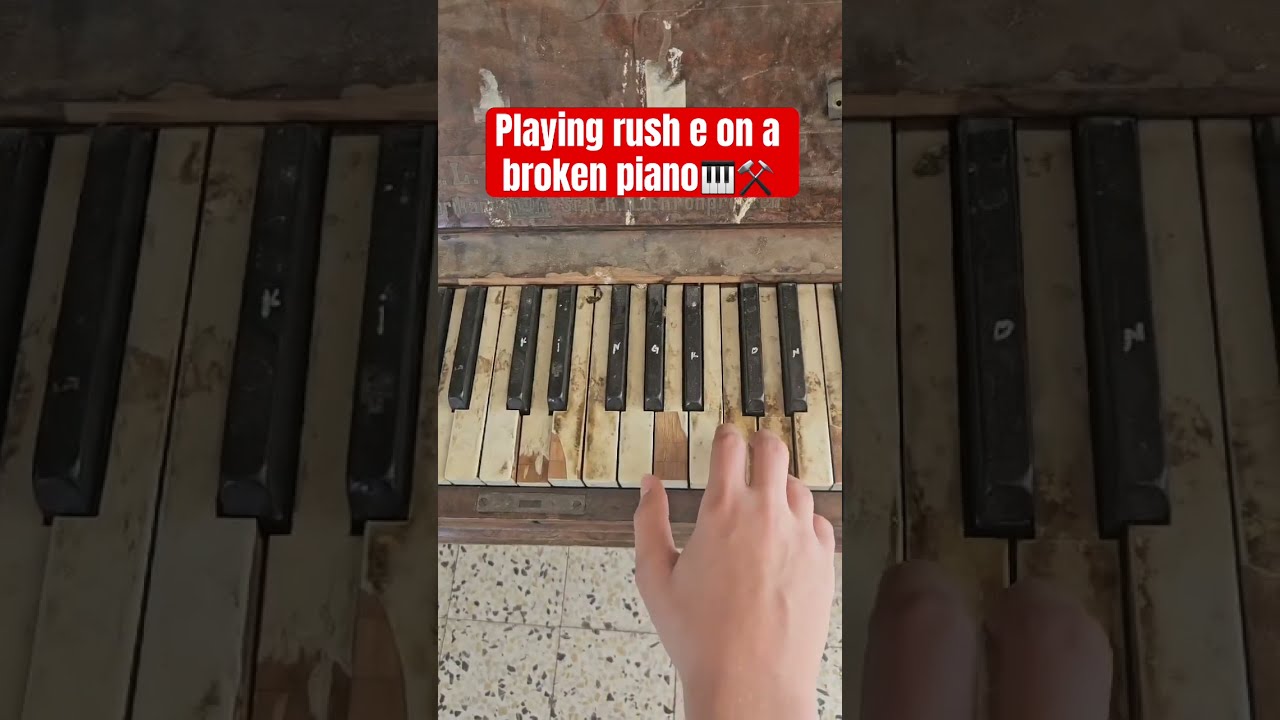 Pov: playing Rush E on a broken piano #rushE #piano 😂