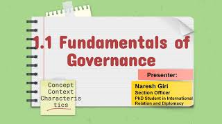 1.1 Fundamental of Governance । Public Service Commission Exam । Section Officer (in English)