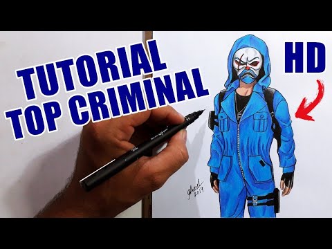 COMO DESENHAR O TOP  SQUAD CRIMINAL  AZUL How To Draw Free  