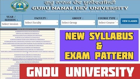 New Syllabus & Exam Pattern 2023 || How to Download Gndu Syllabus || Gndu Syllabus Download
