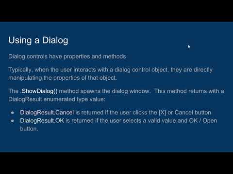 Introduction to Dialogs