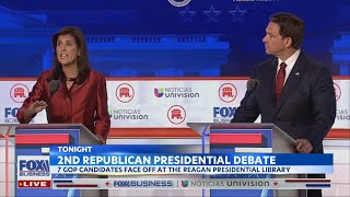 7 GOP candidates face off in 2nd presidential debate, but Trump not in attendance