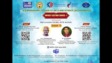 Institutional Support for MSME | Impact Lecture Series | KSRCAS