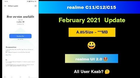 realme C11/C12/C15 February New Update 🤩 | realme C11/C12/C15 New Update rollout  | realme UI 2.0 ?
