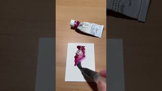 Watercolor Holbein Permanent Magenta | Swatching color #watercolor #watercolorist  #shorts