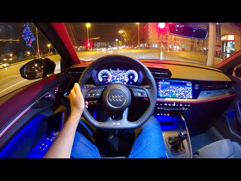 New Audi A3 (2020) - NIGHT POV test drive (Pure DRIVING & engine sound) S Line 35 TFSI (150 HP)