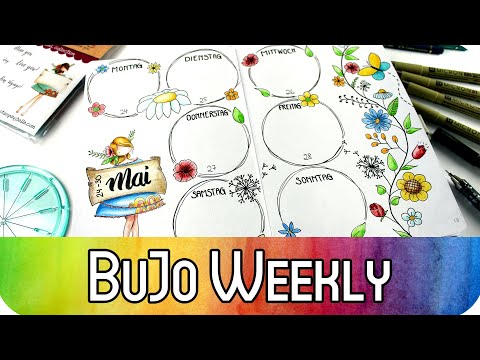 Bullet Journal Wochendekoration mit Stempel und Doodling | BuJo Weekly