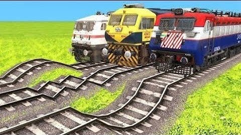 2 TRAINS CROSSING ON BUMPY FORKED RAILROAD CROSSING | Train Simulator 2022 #railroad