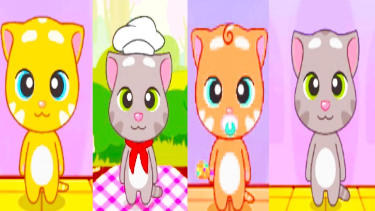 Talking Tom Cake Jump Classic Tom vs Chef Tom, Ginger, Baby Ginger