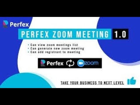 Zoom Meeting Manager for Perfex