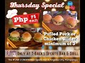 T-Backs Sports Bar and Grill Sports Schedule and Sliders special for Thursday May 29, 2025