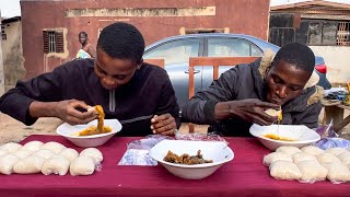 He ate 15 wraps of fufu in less than 4 minutes OMG! - Fufu competition - John sco vs Taye