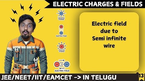 Electric charges and fields 13|| Electric field due to semi infinite wire||Class12 physics||JEE/NEET