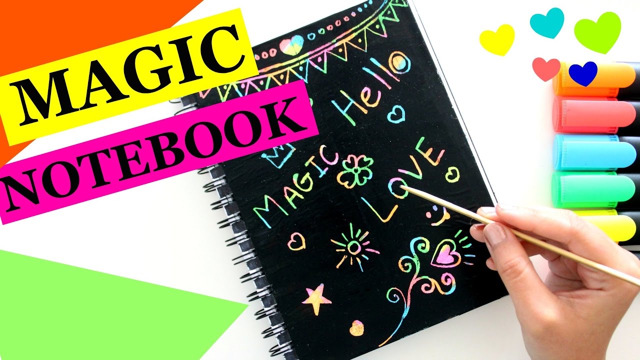 DIY Crafts: School Supplies Scratch-Off Magic Rainbow Notebook 