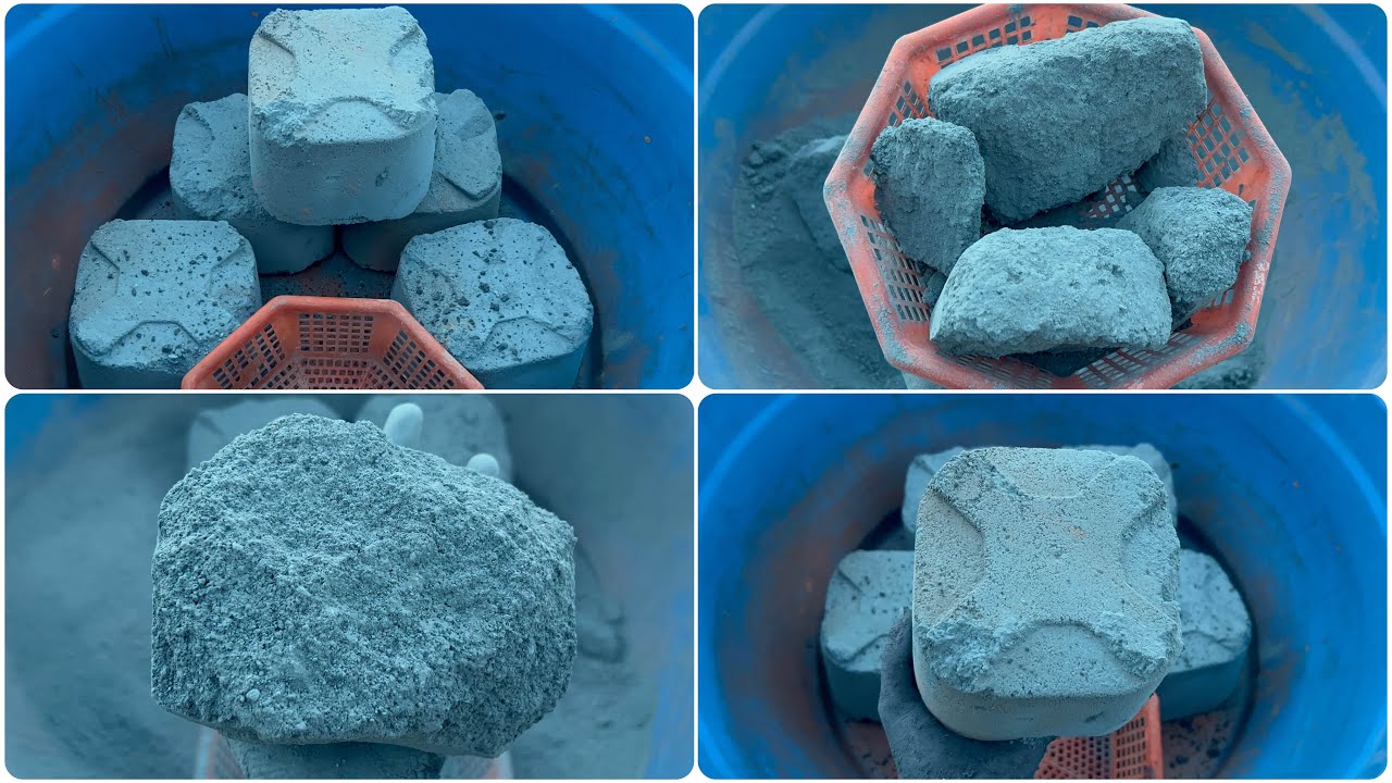 Dry Crumbling Blue Cement And Shifting 