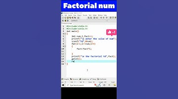 factorial number program in c /#shorts #programming #coding