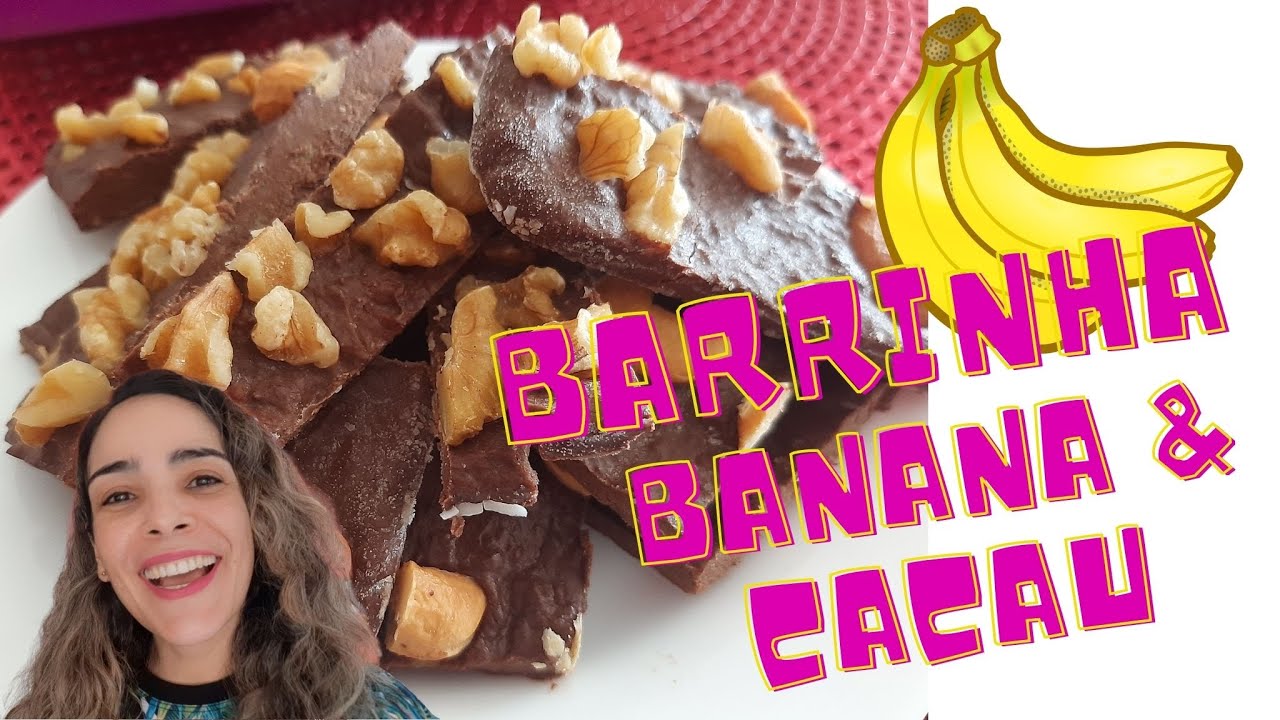 Barrinha De Banana Com Cacau | Sem Açúcar | Sem Adoçantes | Apenas 3 Ingredientes