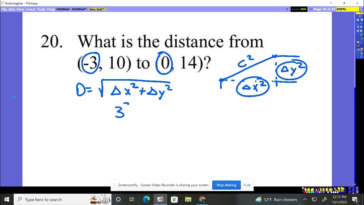 Geometry Chapter 1 Test Questions #18-22 - YouTube