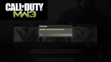 COD:MW3 ERROR, How to fix / avoid COD:MW3 Error - Reliable Command Buffer Overflow