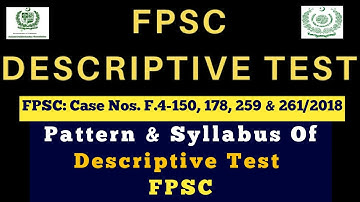 FPSC Descriptive Test | Descriptive Test of FPSC | Syllabus of Descriptive Test FPSC FIA