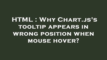 HTML : Why Chart.js
