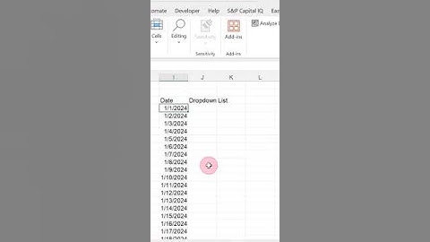 AMAZING Dropdown DATE list in Excel #shortvideo #excel #exceltips #exceltricks #date #shortvideo