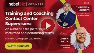 🎬 Training and Coaching Contact Center Supervisors | Webinar Promo