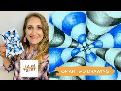 Op Art 3-D Drawing | Optical Illusion Art Lesson