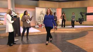 Women with Control Petite Tummy Control Velvet Bootcut Pants with Leah Williams