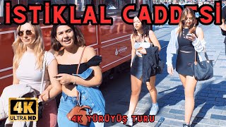 İstanbul İstiklal Caddesi'nde 4K Yürüyüş Turu | Walking Tour of Istanbul's Istiklal Avenue in 4K