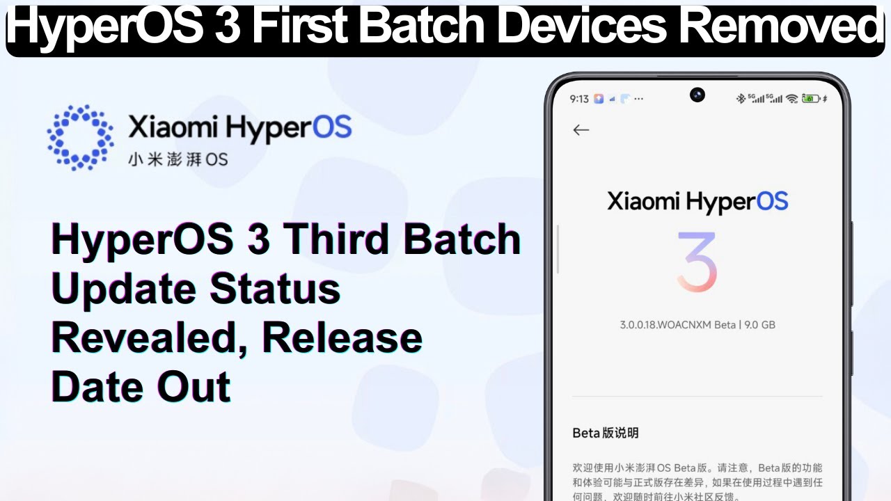 HyperOS 3 Beta - First Batch Devices Removed: Third Batch Update Status ...