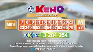 Tirage du midi Keno® du 13 août 2025 - Résultat officiel - FDJ