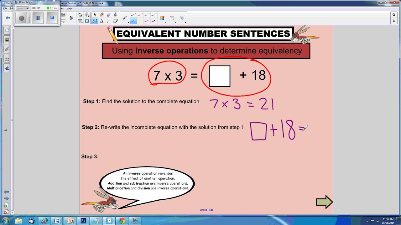 Equivalent Number Sentences YouTube