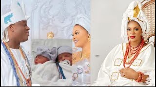 Royal Naming Ceremony: Watch Ooni Of Ife & His Queens Name The Twins In A Traditional Way