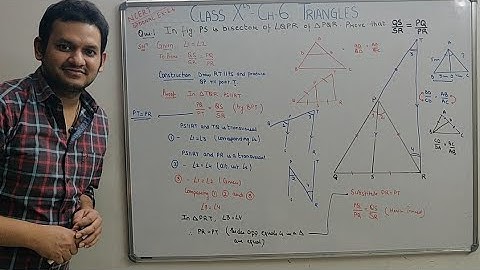 Q-1 Ex 6.6,Ch-6 Triangles Class 10 Maths,PS is the bisector of ∠QPR of ∆PQR. Show that QS/SR = PQ/PR