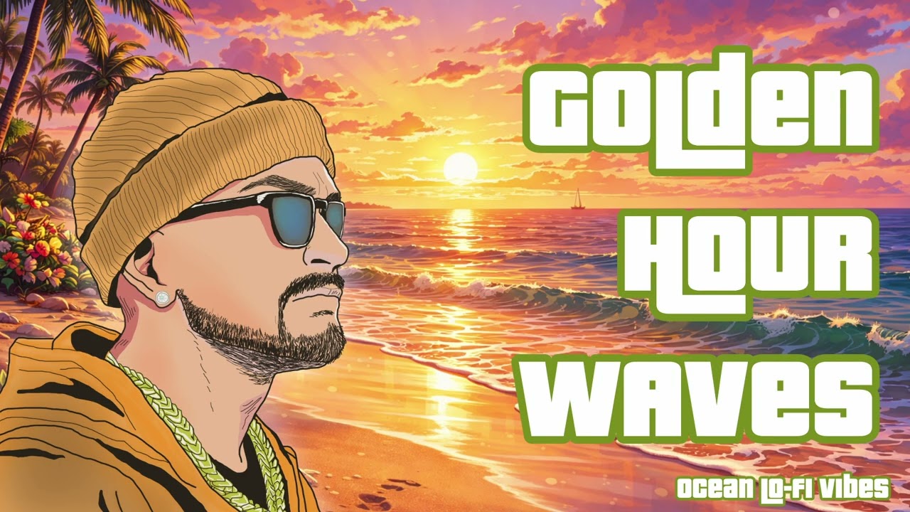 Golden Hour Waves Ocean Lo-Fi🏝Chill R&B Beats for Work, Study & Relax