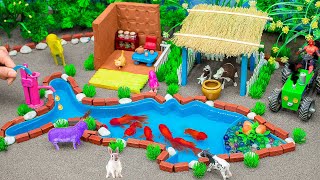 Top the most diy Farm Diorama with house for Cow,Pig #8| diy mini FISH SHAPED lake | @DiyFarming