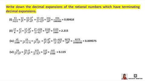 CLASS 10 - MATHEMATICS - CHAPTER 1 - REAL NUMBERS - REVISITING RATIONAL NUMBERS - EXERCISE