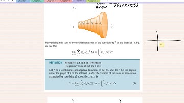 Calculus I - Section 5.2: Volumes  - Disks, Washers, Cross sections