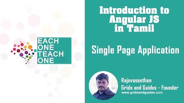 Single Page Application - Introduction to Angular in Tamil - E1T1