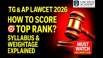 TS LAWCET 2026 Syllabus Explained | Topic-Wise Weightage | Must Watch for All Aspirants