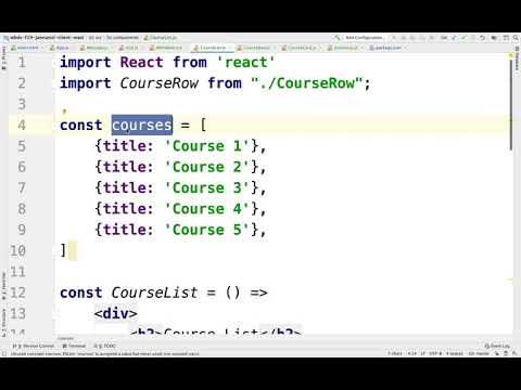 224 Iterating over an object array as React components   Course rows