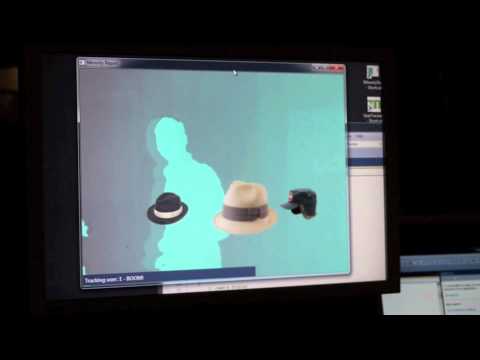 kinect skeleton head tracking perception - check out my cool hat!