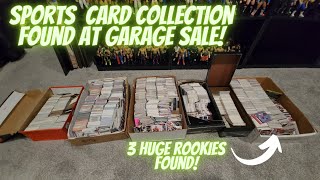 I FOUND AN INSANE SPORTS CARD COLLECTION AT A GARAGE SALE! 3 HUGE ROOKIE CARDS FOUND SO FAR!