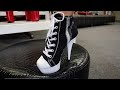 Review Walking Pleaser DELIGHT 600SK 02 Black White Sneaker Skater 6 Inch High Heel Boots With Rose