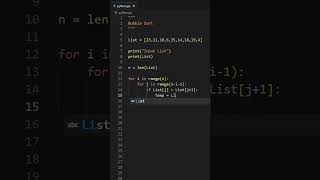 Bubble Sort | Algorithm | Python Program | #coding #status #python #interview #shorts #mathematics