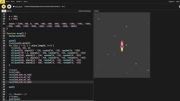 Vertical Scrolling Rocket Ship Animation using p5.js