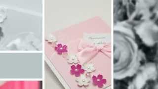 Приглашения на свадьбу ручной работы Gilliann Pink Flowers INV049 Приглашения на свадьбу ручной работы Gilliann Pink Flowers INV049